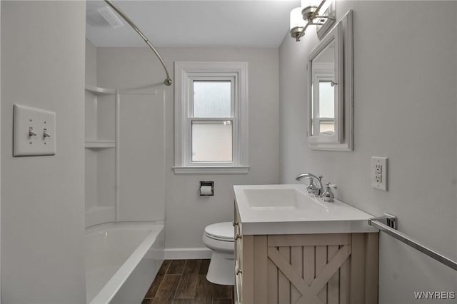 25 Cresthaven Dr, Cheektowaga, NY 14225 - bathroom with vanity, wood finished floors, and shower / bathtub combination