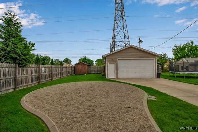 25 Cresthaven Dr, Cheektowaga, NY 14225 - detached garage with a trampoline