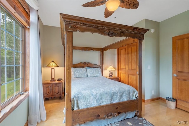 32 Coblesub Rd, West Monroe, NY 13036 - bedroom with light wood-style flooring, multiple windows, and ceiling fan