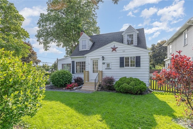 2761 Mount Read Blvd, Greece, NY 14616 - cape cod-style house featuring roof with shingles, a chimney, and entry steps