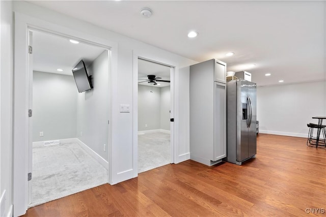 7446 Collamer Rd, Manlius, NY 13057 - hall with light wood-style floors and recessed lighting