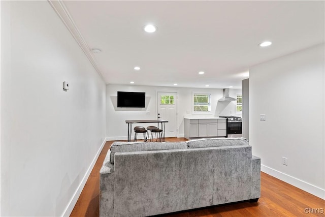 7446 Collamer Rd, Manlius, NY 13057 - living area with wood finished floors and recessed lighting