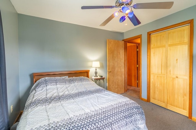 2226 Deiter Rd, Wayland, NY 14572 - bedroom featuring carpet, a closet, and ceiling fan