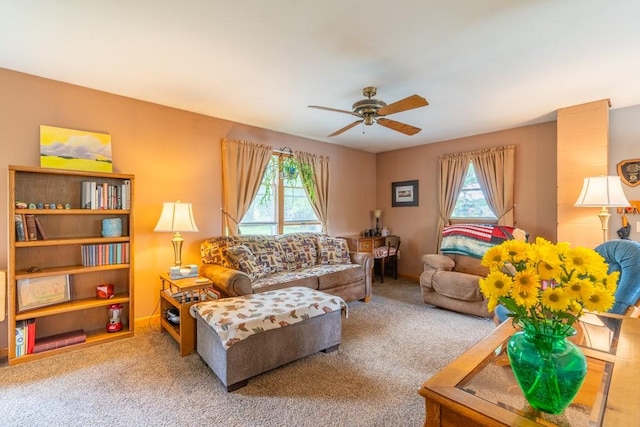 2226 Deiter Rd, Wayland, NY 14572 - carpeted living room featuring plenty of natural light and a ceiling fan