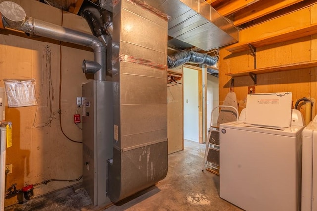 2226 Deiter Rd, Wayland, NY 14572 - utility room featuring washer / dryer and heating unit