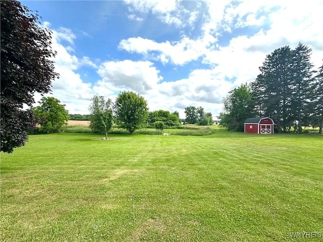 9718 Pearson Rd, Hartland, NY 14105 - view of green lawn featuring a storage unit