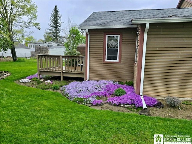 417 4th Ave, Olean-City, NY 14760 - view of grassy yard featuring a wooden deck