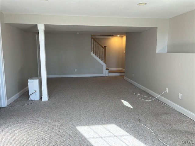 165 Shaker Hts, Camillus, NY 13031 - finished basement featuring carpet flooring and stairs