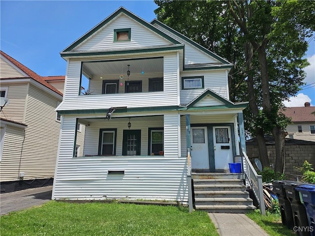283 Genesee Park Dr, Syracuse, NY 13224 - view of front of home with covered porch and a balcony