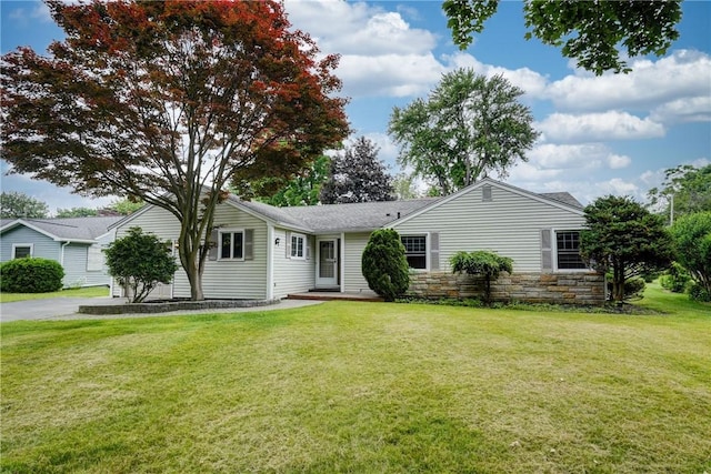 107 Fieldston Ter, Brighton, NY 14610 - single story home featuring a front yard and stone siding