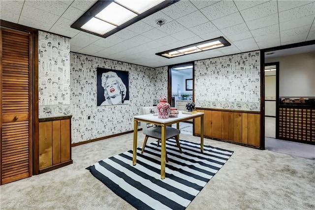 107 Fieldston Ter, Brighton, NY 14610 - office area with light carpet and a drop ceiling