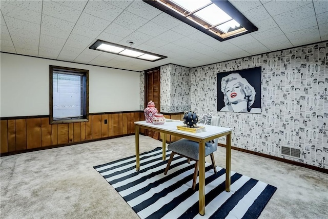 107 Fieldston Ter, Brighton, NY 14610 - home office featuring light carpet and a wainscoted wall