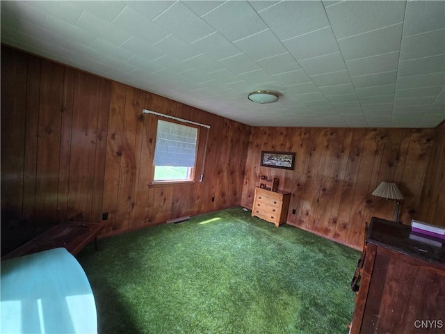 7412 State Highway 51, Plainfield, NY 13491 - unfurnished bedroom with carpet floors and wooden walls