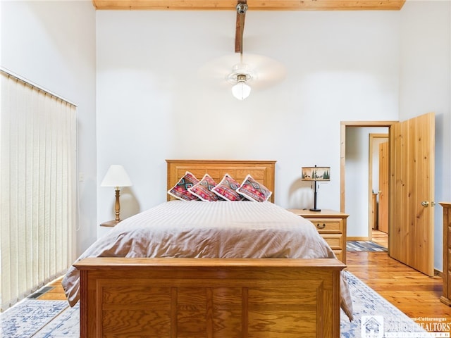 56 Heather Ln, Bradford, PA 16701 - bedroom featuring a high ceiling and light wood finished floors