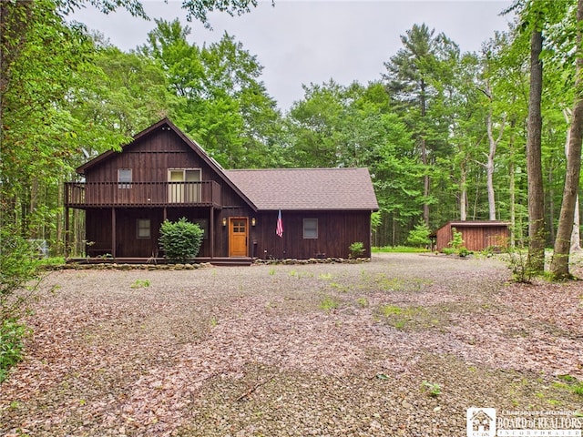 56 Heather Ln, Bradford, PA 16701 - rustic home with roof with shingles and a storage shed