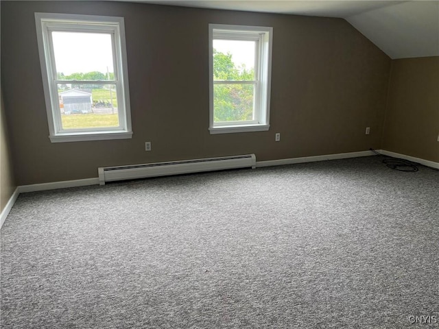 12853 Fuller Rd, Adams, NY 13606 - bonus room with baseboard heating, carpet flooring, and vaulted ceiling