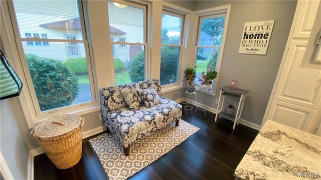 41 Maple Ave, Hamburg, NY 14075 - sitting room with baseboards and dark wood-type flooring