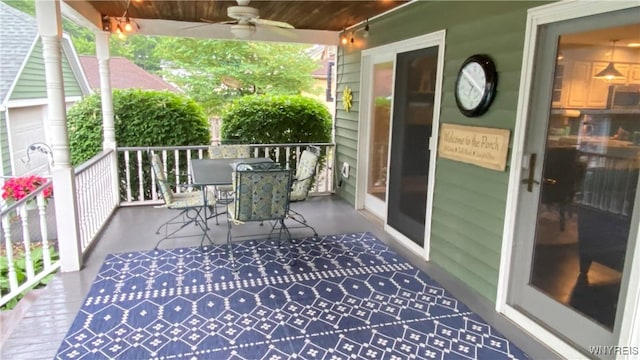 41 Maple Ave, Hamburg, NY 14075 - balcony with ceiling fan and outdoor dining space