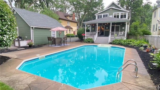 41 Maple Ave, Hamburg, NY 14075 - view of swimming pool featuring a patio area and a porch