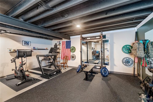 4217 Arthur Ct, Hamburg, NY 14075 - exercise area featuring baseboards