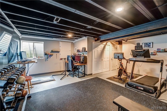4217 Arthur Ct, Hamburg, NY 14075 - exercise room featuring baseboards