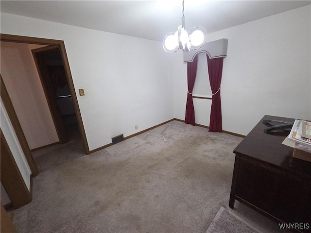 2595 Jerauld Ave, Niagara Falls, NY 14305 - unfurnished office featuring a chandelier and carpet