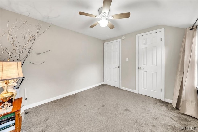 48 Meaford Rd, Cheektowaga, NY 14215 - unfurnished bedroom with carpet floors, ceiling fan, and vaulted ceiling