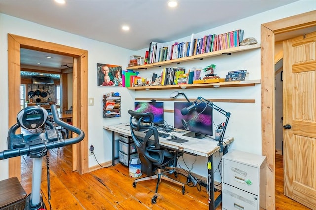 258 E State St, Albion, NY 14411 - home office with wood finished floors and recessed lighting