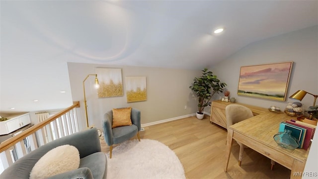 37A Stonham Pl, Amherst, NY 14221 - office space with vaulted ceiling, light wood-style floors, and recessed lighting