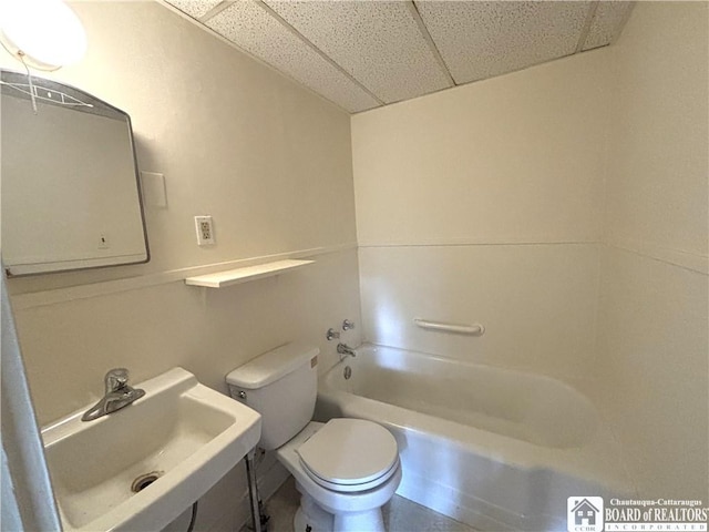 362 E 4th St, Jamestown, NY 14701 - full bathroom featuring a drop ceiling and  shower combination