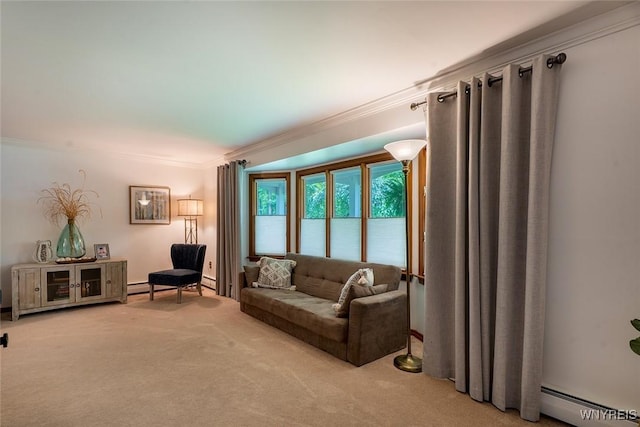 20 Dan Troy Dr, Amherst, NY 14221 - carpeted living area with baseboard heating and crown molding