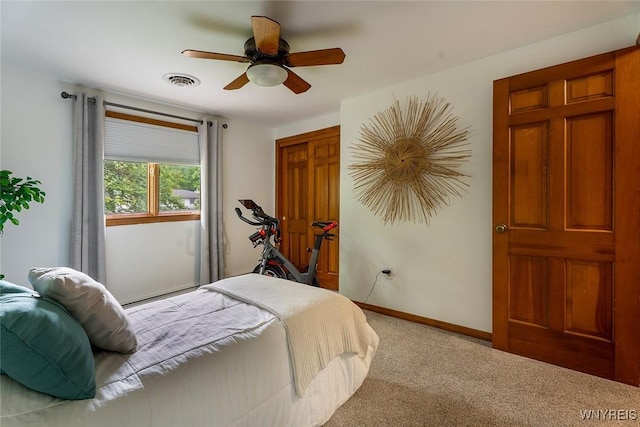 20 Dan Troy Dr, Amherst, NY 14221 - bedroom with light carpet, a ceiling fan, and a closet