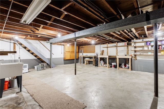 32 Princess Dr, Henrietta, NY 14623 - unfinished basement featuring stairway