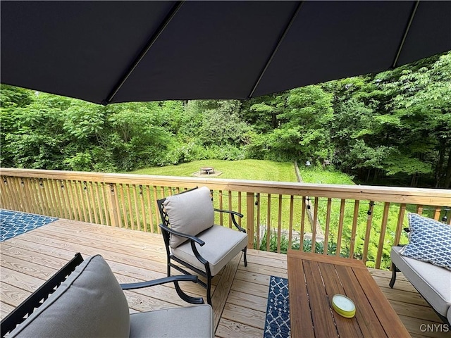 1708 Bonney Rd, Hamilton, NY 13346 - wooden terrace featuring a yard