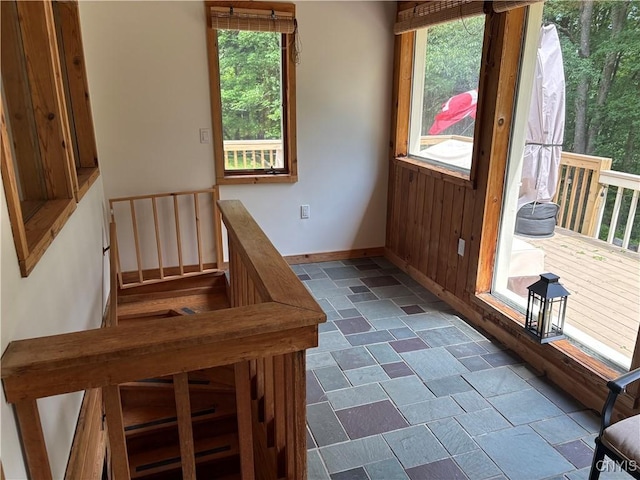 1708 Bonney Rd, Hamilton, NY 13346 - foyer entrance with dark stone finish floors and baseboards