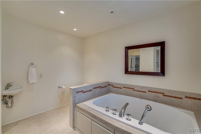1348 Sunset Rdg, Watertown-Town, NY 13601 - full bathroom with a bath and recessed lighting