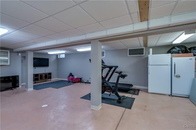 1348 Sunset Rdg, Watertown-Town, NY 13601 - exercise area featuring a drop ceiling and baseboards