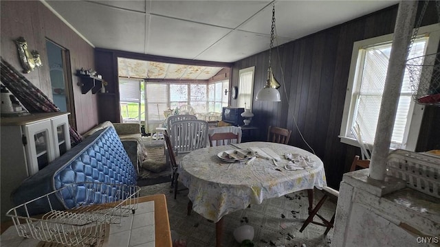 9407 Lakeshore View Rd, Sullivan, NY 13037 - dining room featuring wood walls