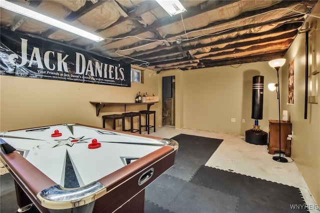 18 Bader Ave, Collins, NY 14070 - recreation room with concrete floors and bar