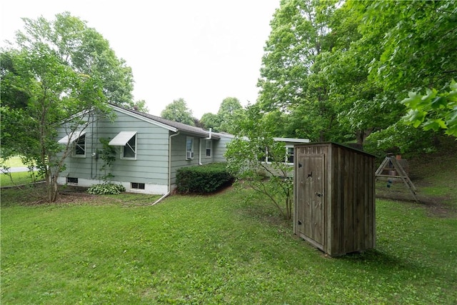 207 County Road 7, Manchester, NY 14432 - view of green lawn with a shed