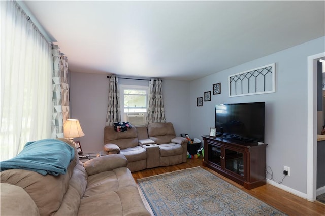 207 County Road 7, Manchester, NY 14432 - living room with wood finished floors and cooling unit