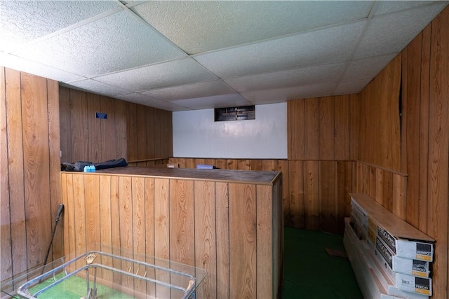 207 County Road 7, Manchester, NY 14432 - indoor dry bar with wood walls and a drop ceiling