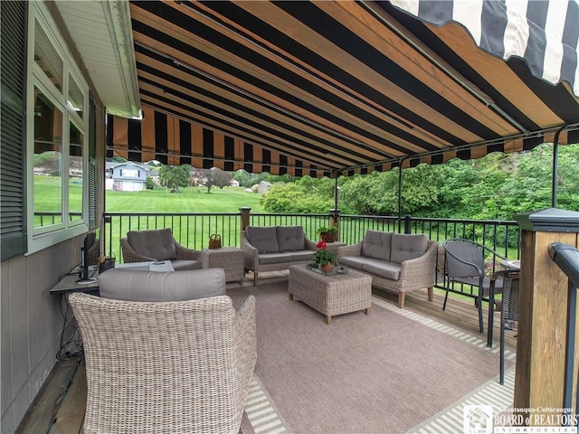 4627 Anderson Dr, Ellery, NY 14712 - view of patio featuring outdoor lounge area and a wooden deck