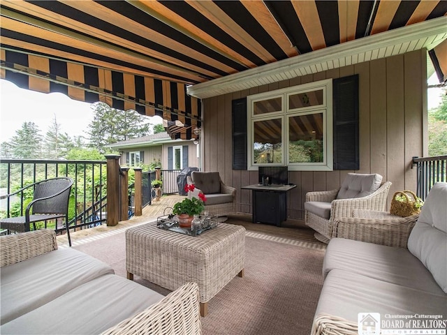 4627 Anderson Dr, Ellery, NY 14712 - deck featuring an outdoor living space