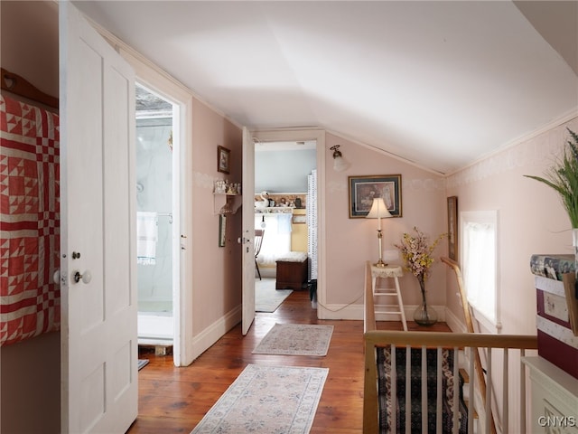 303 Mullin St, Watertown-City, NY 13601 - entryway featuring wood finished floors and lofted ceiling