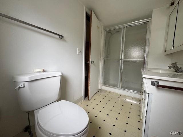 15 Broadway Ave, Cortland, NY 13045 - bathroom with vanity, tile patterned floors, and a shower with shower door
