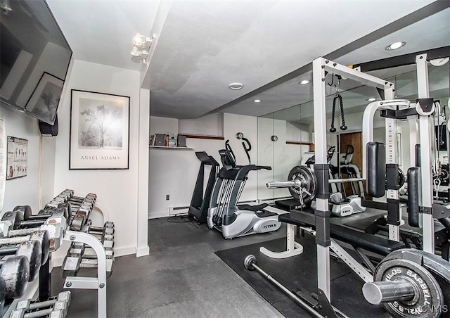 4458 E Lake Rd, Cazenovia, NY 13035 - exercise room featuring recessed lighting