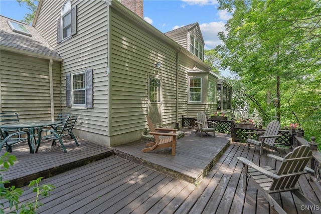 2 Morton Rd, Dewitt, NY 13214 - wooden terrace with outdoor dining space