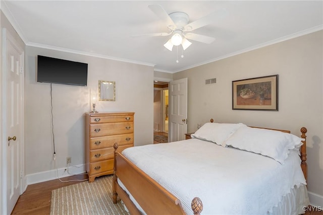 2 Morton Rd, Dewitt, NY 13214 - bedroom featuring wood finished floors, ornamental molding, and ceiling fan