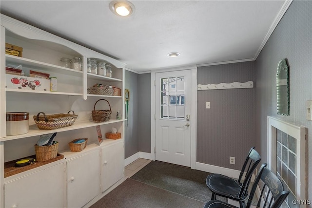 2 Morton Rd, Dewitt, NY 13214 - carpeted foyer with baseboards and crown molding